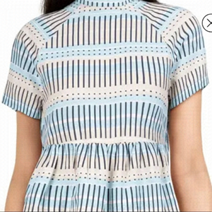 VERO Moda top with ruffle band collar printed top size M